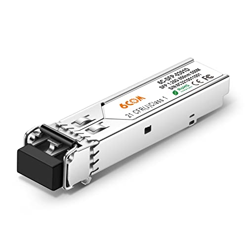 6COMGIGA Gigabit SFP Transceiver, 1000BASE-SX LC Multimode-Modul kompatibel für Juniper SFP-1GE-SX/JX-SFP-1GE-SX/QFX-SFP-1GE-SX, MMF, 850 nm, 550 m von 6COMGIGA
