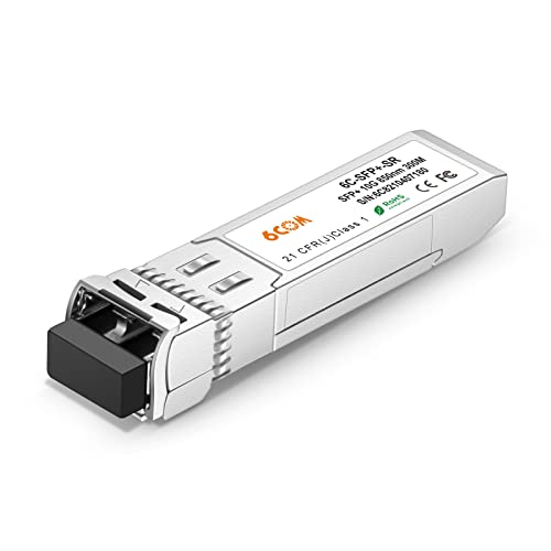 6COMGIGA 10GBase-SR LC Transceiver, 10G SFP+ SR Multimode Modul für Juniper EX-SFP-10GE-SR/QFX-SFP-10GE-SR, MMF, 850nm, 300m von 6COMGIGA