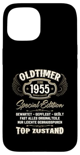 70. Geburtstag Geschenk Oldtimer Juni Jahrgang 1955 Hülle für iPhone 15 von 70. Geburtstag Original Oldtimer Jahrgang 1955