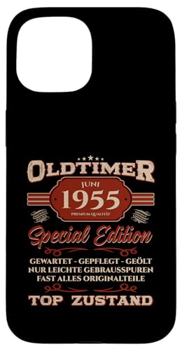 70. Geburtstag Geschenk Oldtimer Juni Jahrgang 1955 Hülle für iPhone 15 von 70. Geburtstag Original Oldtimer Jahrgang 1955