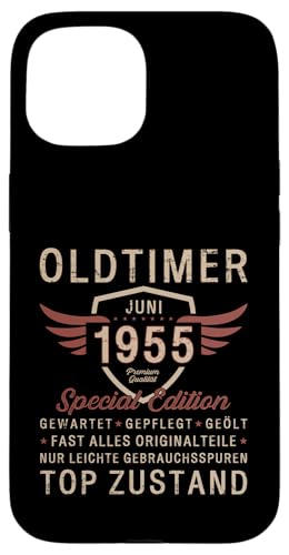 70. Geburtstag Geschenk Oldtimer Juni Jahrgang 1955 Hülle für iPhone 15 von 70. Geburtstag Original Oldtimer Jahrgang 1955