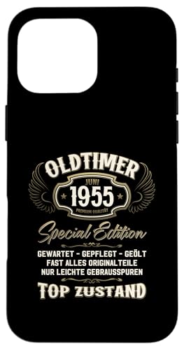 70. Geburtstag Geschenk Oldtimer Juni Jahrgang 1955 Hülle für iPhone 16 Pro Max von 70. Geburtstag Original Oldtimer Jahrgang 1955
