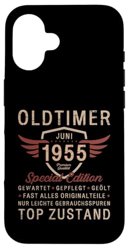 70. Geburtstag Geschenk Oldtimer Juni Jahrgang 1955 Hülle für iPhone 16 von 70. Geburtstag Original Oldtimer Jahrgang 1955
