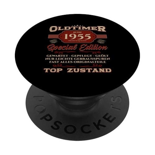 70. Geburtstag Geschenk Oldtimer Juni Jahrgang 1955 PopSockets Klebender PopGrip von 70. Geburtstag Original Oldtimer Jahrgang 1955