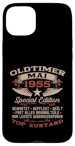 70. Geburtstag Geschenk Oldtimer Mai Jahrgang 1955 Hülle für iPhone 15 Plus von 70. Geburtstag Original Oldtimer Jahrgang 1955