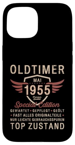 70. Geburtstag Geschenk Oldtimer Mai Jahrgang 1955 Hülle für iPhone 15 von 70. Geburtstag Original Oldtimer Jahrgang 1955