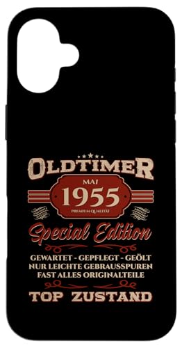 70. Geburtstag Geschenk Oldtimer Mai Jahrgang 1955 Hülle für iPhone 16 Plus von 70. Geburtstag Original Oldtimer Jahrgang 1955