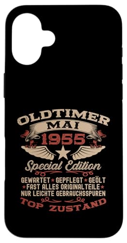 70. Geburtstag Geschenk Oldtimer Mai Jahrgang 1955 Hülle für iPhone 16 Plus von 70. Geburtstag Original Oldtimer Jahrgang 1955