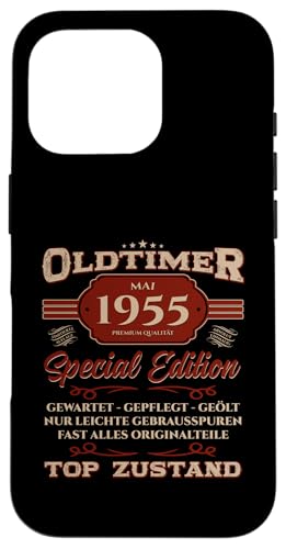 70. Geburtstag Geschenk Oldtimer Mai Jahrgang 1955 Hülle für iPhone 16 Pro von 70. Geburtstag Original Oldtimer Jahrgang 1955