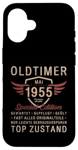 70. Geburtstag Geschenk Oldtimer Mai Jahrgang 1955 Hülle für iPhone 16 von 70. Geburtstag Original Oldtimer Jahrgang 1955