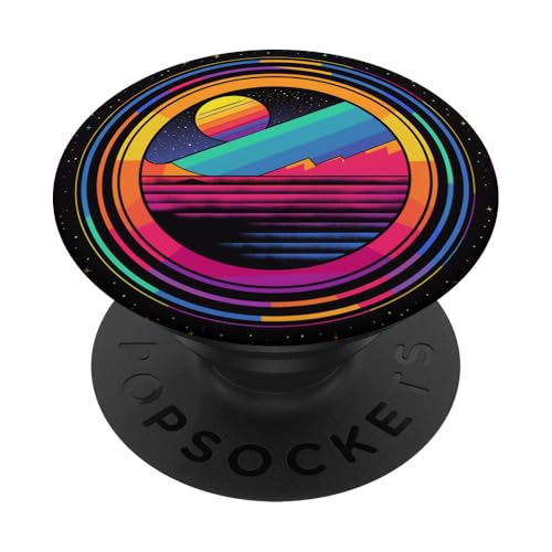 70er Jahre Retro Sonnenuntergang Vaporwave Stil PopSockets Klebender PopGrip 70er Jahre Retro Sonnenuntergang Vaporwave Stil PopSockets Klebender PopGrip von 70S 60S Style Art Accessoires