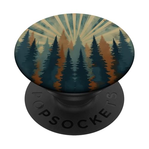 70er Jahre Retro Vintage Sonnenuntergang Wald Kiefer Baum PopSockets Klebender PopGrip 70er Jahre Retro Vintage Sonnenuntergang Wald Kiefer Baum PopSockets Klebender PopGrip von 70S 60S Style Art Accessoires