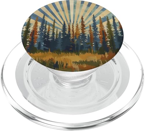 70er Jahre Retro Vintage Sonnenuntergang Wald Kiefer Baum PopSockets PopGrip für MagSafe 70er Jahre Retro Vintage Sonnenuntergang Wald Kiefer Baum PopSockets PopGrip für MagSafe von 70S 60S Style Art Accessoires