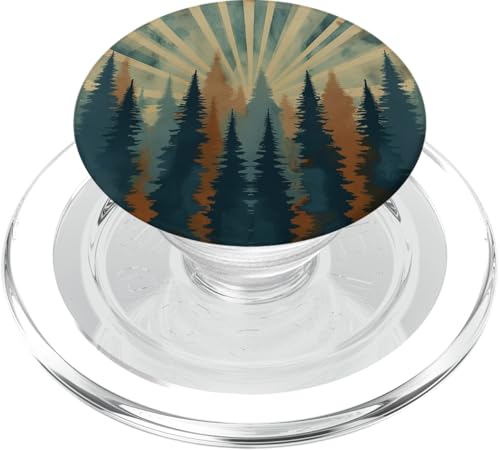 70er Jahre Retro Vintage Sonnenuntergang Wald Kiefer Baum PopSockets PopGrip für MagSafe 70er Jahre Retro Vintage Sonnenuntergang Wald Kiefer Baum PopSockets PopGrip für MagSafe von 70S 60S Style Art Accessoires