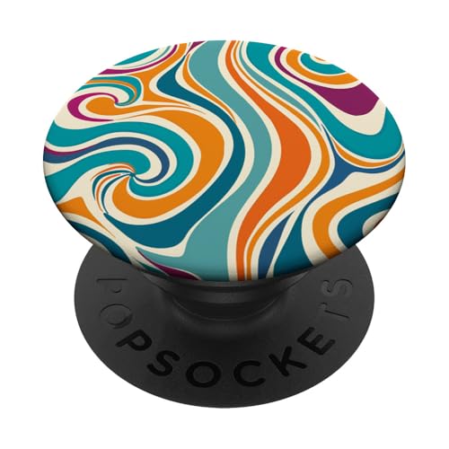 70er Jahre Stil Retro Streifen Mehrfarbig Old School Ästhetik PopSockets Klebender PopGrip 70er Jahre Stil Retro Streifen Mehrfarbig Old School Ästhetik PopSockets Klebender PopGrip von 70S 60S Style Art Accessoires