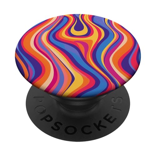 70er Jahre Stil Retro Streifen Mehrfarbig Old School Ästhetik PopSockets Klebender PopGrip 70er Jahre Stil Retro Streifen Mehrfarbig Old School Ästhetik PopSockets Klebender PopGrip von 70S 60S Style Art Accessoires
