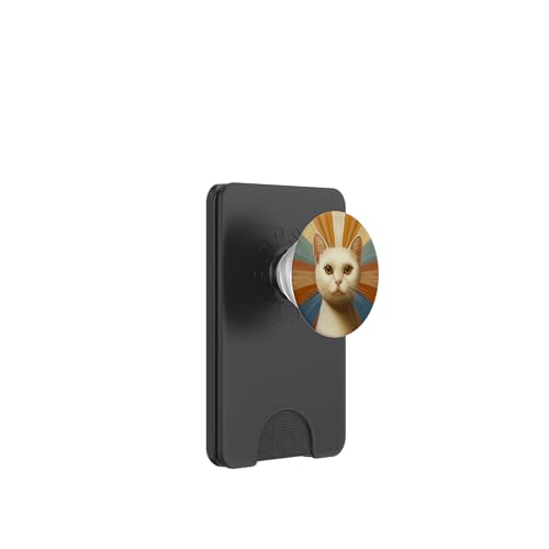 Groovy Retro Katze Sonnenuntergang PopSockets PopWallet für MagSafe Groovy Retro Katze Sonnenuntergang PopSockets PopWallet für MagSafe von 70S 60S Style Art Accessoires