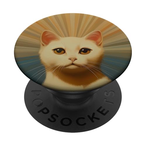 Groovy Retro Swirl Stripes Katze PopSockets Klebender PopGrip Groovy Retro Swirl Stripes Katze PopSockets Klebender PopGrip von 70S 60S Style Art Accessoires