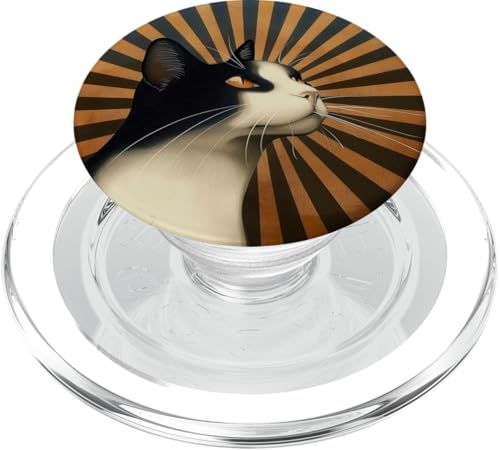 Groovy Retro Swirl Stripes Katze PopSockets PopGrip für MagSafe Groovy Retro Swirl Stripes Katze PopSockets PopGrip für MagSafe von 70S 60S Style Art Accessoires