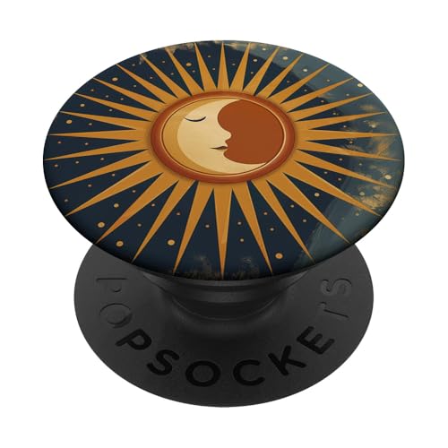 Himmlische Sonne Mond Retro 70er Jahre Vintage PopSockets Klebender PopGrip Himmlische Sonne Mond Retro 70er Jahre Vintage PopSockets Klebender PopGrip von 70S 60S Style Art Accessoires