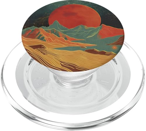 Landschaft Berg Mond Sterne Vintage Stil PopSockets PopGrip für MagSafe Landschaft Berg Mond Sterne Vintage Stil PopSockets PopGrip für MagSafe von 70S 60S Style Art Accessoires