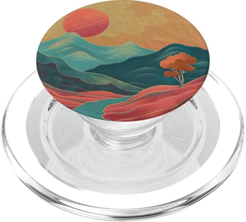 Landschaft Berg Mond Sterne Vintage Stil PopSockets PopGrip für MagSafe Landschaft Berg Mond Sterne Vintage Stil PopSockets PopGrip für MagSafe von 70S 60S Style Art Accessoires