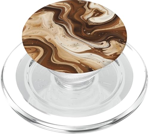 Liquid Coffee Swirl Braun PopSockets PopGrip für MagSafe Liquid Coffee Swirl Braun PopSockets PopGrip für MagSafe von 70S 60S Style Art Accessoires