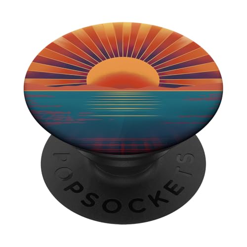 Minimaler Sonnenaufgang, Boho, Retro-Natur, böhmische Ästhetik PopSockets Klebender PopGrip Minimaler Sonnenaufgang, Boho, Retro-Natur, böhmische Ästhetik PopSockets Klebender PopGrip von 70S 60S Style Art Accessoires