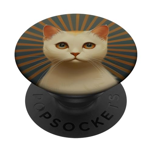 Niedliche Katze Retro Sonnenuntergang PopSockets Klebender PopGrip Niedliche Katze Retro Sonnenuntergang PopSockets Klebender PopGrip von 70S 60S Style Art Accessoires