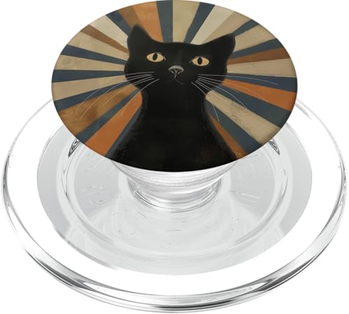 Niedliche Katze Retro Sonnenuntergang PopSockets PopGrip für MagSafe Niedliche Katze Retro Sonnenuntergang PopSockets PopGrip für MagSafe von 70S 60S Style Art Accessoires