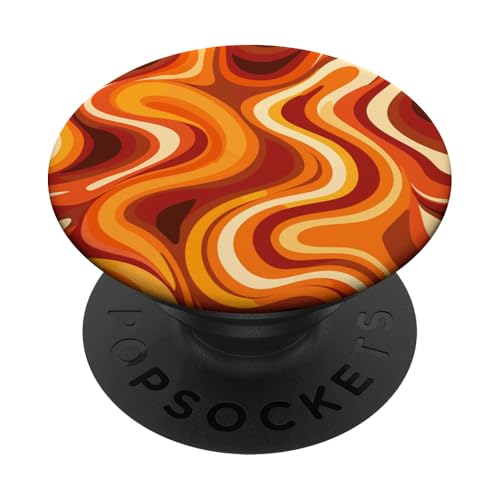 Orange 70er Jahre Stil 60er Jahre Grafik Boho Retro Vintage Swirl PopSockets Klebender PopGrip Orange 70er Jahre Stil 60er Jahre Grafik Boho Retro Vintage Swirl PopSockets Klebender PopGrip von 70S 60S Style Art Accessoires