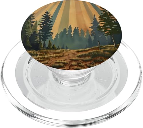 Pinienbäume Retro Vintage Sonnenuntergang PopSockets PopGrip für MagSafe Pinienbäume Retro Vintage Sonnenuntergang PopSockets PopGrip für MagSafe von 70S 60S Style Art Accessoires