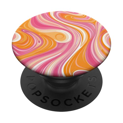 Retro Liquid Swirl Rainbow Aesthetic Boho im Stil der 70er Jahre, Burnt Orange PopSockets Klebender PopGrip Retro Liquid Swirl Rainbow Aesthetic Boho im Stil der 70er Jahre, Burnt Orange PopSockets Klebender PopGrip von 70S 60S Style Art Accessoires