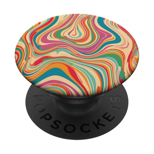 Retro Liquid Swirl Rainbow Aesthetic Boho im Stil der 70er Jahre, Burnt Orange PopSockets Klebender PopGrip Retro Liquid Swirl Rainbow Aesthetic Boho im Stil der 70er Jahre, Burnt Orange PopSockets Klebender PopGrip von 70S 60S Style Art Accessoires