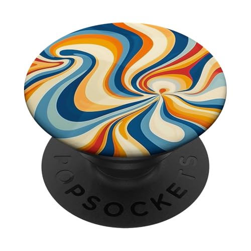 Retro Liquid Swirl Rainbow Aesthetic Boho im Stil der 70er Jahre, Burnt Orange PopSockets Klebender PopGrip Retro Liquid Swirl Rainbow Aesthetic Boho im Stil der 70er Jahre, Burnt Orange PopSockets Klebender PopGrip von 70S 60S Style Art Accessoires