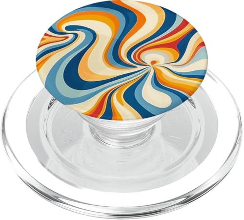Retro Liquid Swirl Rainbow Aesthetic Boho im Stil der 70er Jahre, Burnt Orange PopSockets PopGrip für MagSafe Retro Liquid Swirl Rainbow Aesthetic Boho im Stil der 70er Jahre, Burnt Orange PopSockets PopGrip für MagSafe von 70S 60S Style Art Accessoires