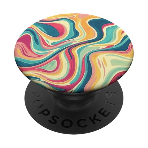 Retro Swirl Vintage 70er Jahre Stil Muster PopSockets Klebender PopGrip Retro Swirl Vintage 70er Jahre Stil Muster PopSockets Klebender PopGrip von 70S 60S Style Art Accessoires