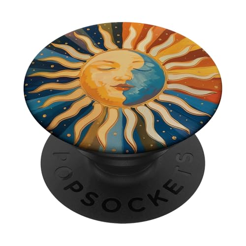 Retro Vintage Boho Himmlische Sonne Mond PopSockets Klebender PopGrip Retro Vintage Boho Himmlische Sonne Mond PopSockets Klebender PopGrip von 70S 60S Style Art Accessoires