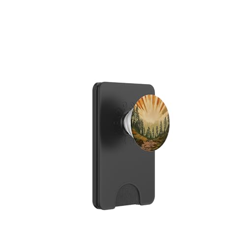 Retro Vintage Sonnenuntergang Kiefer Wald PopSockets PopWallet für MagSafe Retro Vintage Sonnenuntergang Kiefer Wald PopSockets PopWallet für MagSafe von 70S 60S Style Art Accessoires
