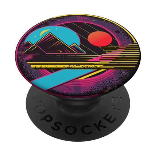 Sonnenuntergang Retro Herbstfarben Nostalgischer Stil PopSockets Klebender PopGrip Sonnenuntergang Retro Herbstfarben Nostalgischer Stil PopSockets Klebender PopGrip von 70S 60S Style Art Accessoires