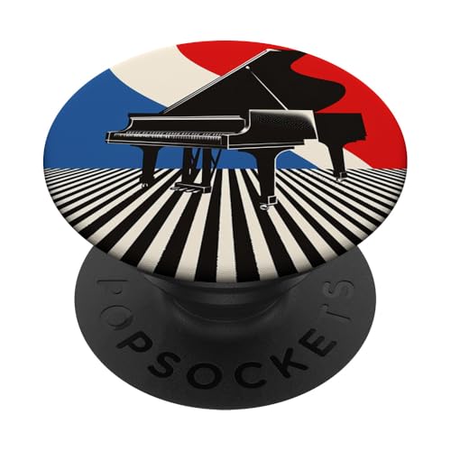 Streifen-Klavier im Vintage-Stil PopSockets Klebender PopGrip Streifen-Klavier im Vintage-Stil PopSockets Klebender PopGrip von 70S 60S Style Art Accessoires