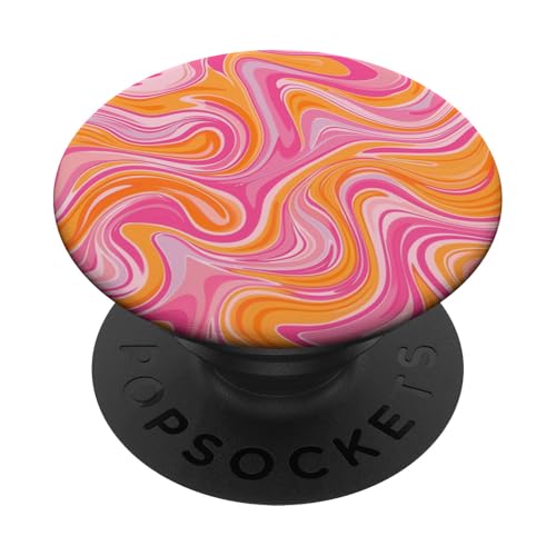Swirl Boho Retro Swirl 60er 70er Jahre Stil Rosa Orange PopSockets Klebender PopGrip Swirl Boho Retro Swirl 60er 70er Jahre Stil Rosa Orange PopSockets Klebender PopGrip von 70S 60S Style Art Accessoires