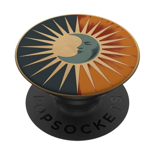 Vintage Sonne Mond himmlisches ästhetisches Design PopSockets Klebender PopGrip Vintage Sonne Mond himmlisches ästhetisches Design PopSockets Klebender PopGrip von 70S 60S Style Art Accessoires