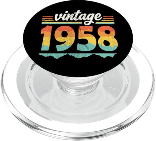 Vintage 1958 Retro Geburtstagsjahr Geschenkidee PopSockets PopGrip für MagSafe Vintage 1958 Retro Geburtstagsjahr Geschenkidee PopSockets PopGrip für MagSafe von 70er Jahre Retro Geschenke für Geburtstag
