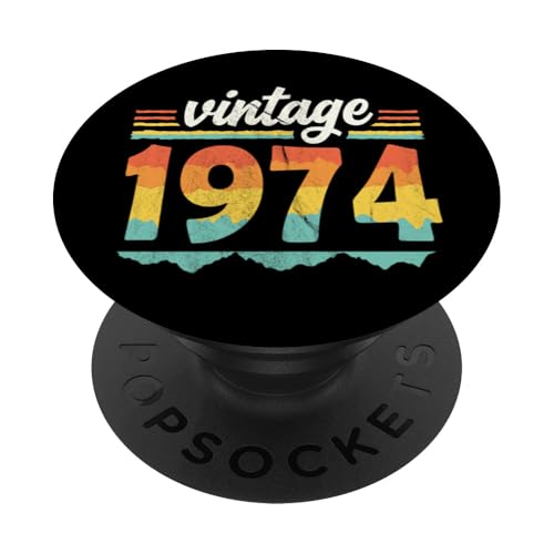 Vintage 1974 Retro Geburtstagsjahr Geschenkidee PopSockets Klebender PopGrip Vintage 1974 Retro Geburtstagsjahr Geschenkidee PopSockets Klebender PopGrip von 70er Jahre Retro Geschenke für Geburtstag