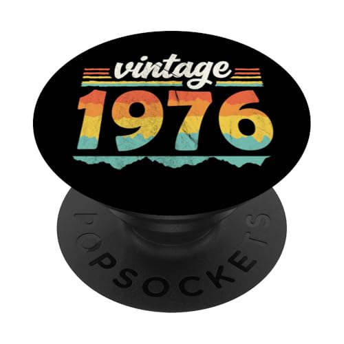 Vintage 1976 Retro Geburtstagsjahr Geschenkidee PopSockets Klebender PopGrip Vintage 1976 Retro Geburtstagsjahr Geschenkidee PopSockets Klebender PopGrip von 70er Jahre Retro Geschenke für Geburtstag