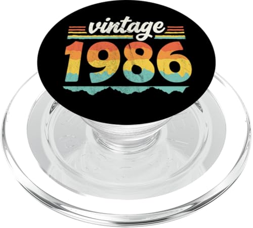 Vintage 1986 Retro Geburtstagsjahr Geschenkidee PopSockets PopGrip für MagSafe Vintage 1986 Retro Geburtstagsjahr Geschenkidee PopSockets PopGrip für MagSafe von 70er Jahre Retro Geschenke für Geburtstag
