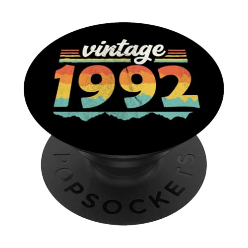 Vintage 1992 Retro Geburtstagsjahr Geschenkidee PopSockets Klebender PopGrip Vintage 1992 Retro Geburtstagsjahr Geschenkidee PopSockets Klebender PopGrip von 70er Jahre Retro Geschenke für Geburtstag