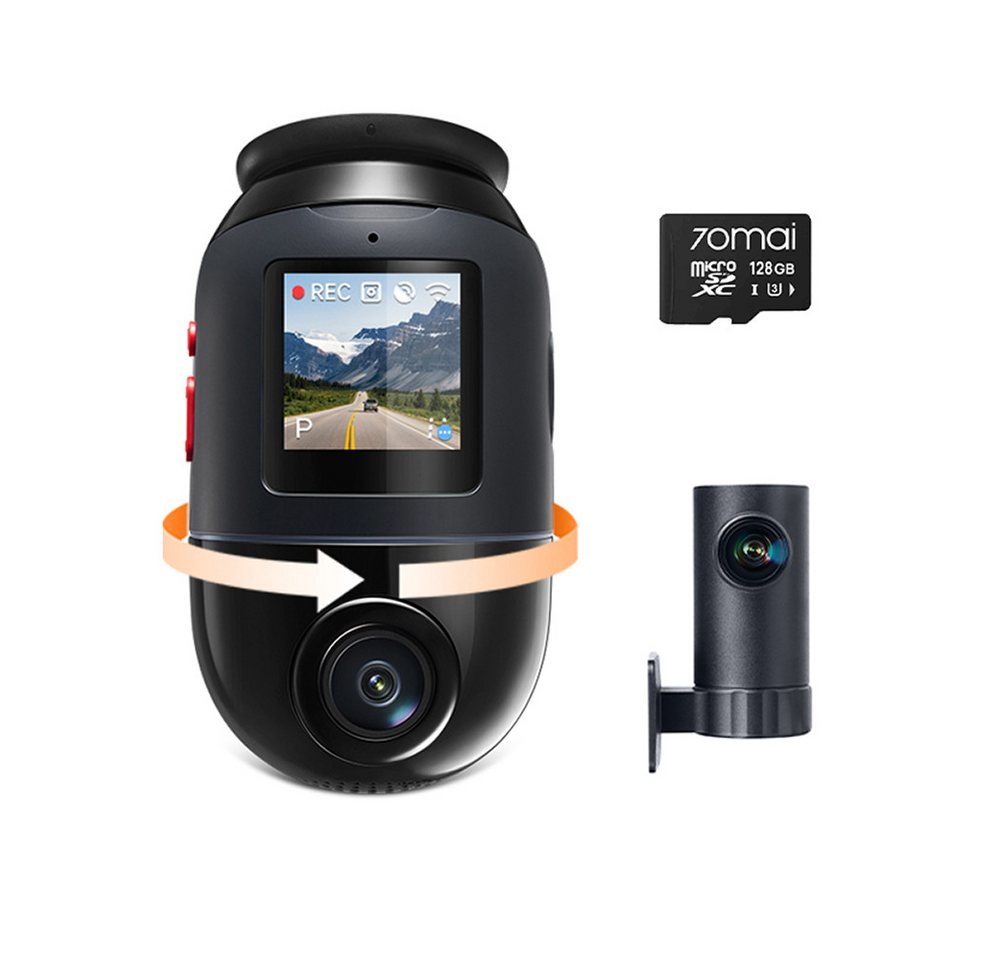 70mai 4K Omni X800 Dashcam(128 GB) auto unterstützt dual HDR, 360° grad Dashcam (4K Ultra HD, WLAN (Wi-Fi), Sony Starvis 2 IMX678, Integriertes GPS & ADAS, Super Nachtsicht, f/1.7, App &  -Sprachsteuerung) von 70mai