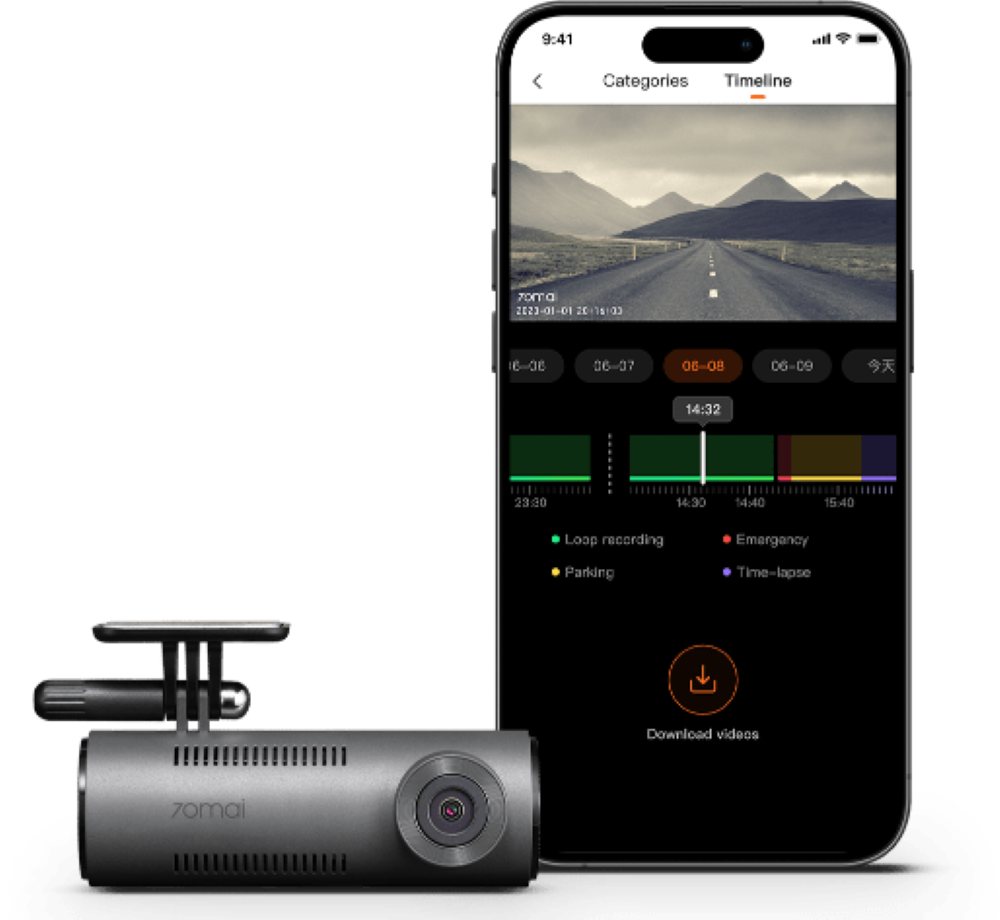 70mai M310 Dashcam (2K QHD, WLAN (Wi-Fi), FOV 130°/ F2.0, G-Sensor, App-Steuerung) von 70mai